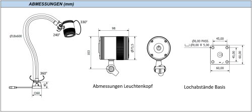 LED Maschinenleuchten - Flexschlauchleuchten - SIRIO-BF