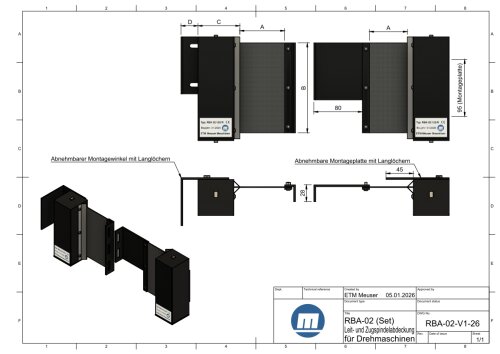 Spindelabdeckung - Spindelschutz für Drehmaschinen - RBA-02/120/150/200/300