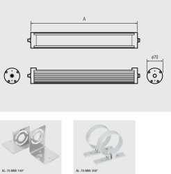 LED AL-70 - LED Aufbauleuchte - Rohrleuchte - Ø70